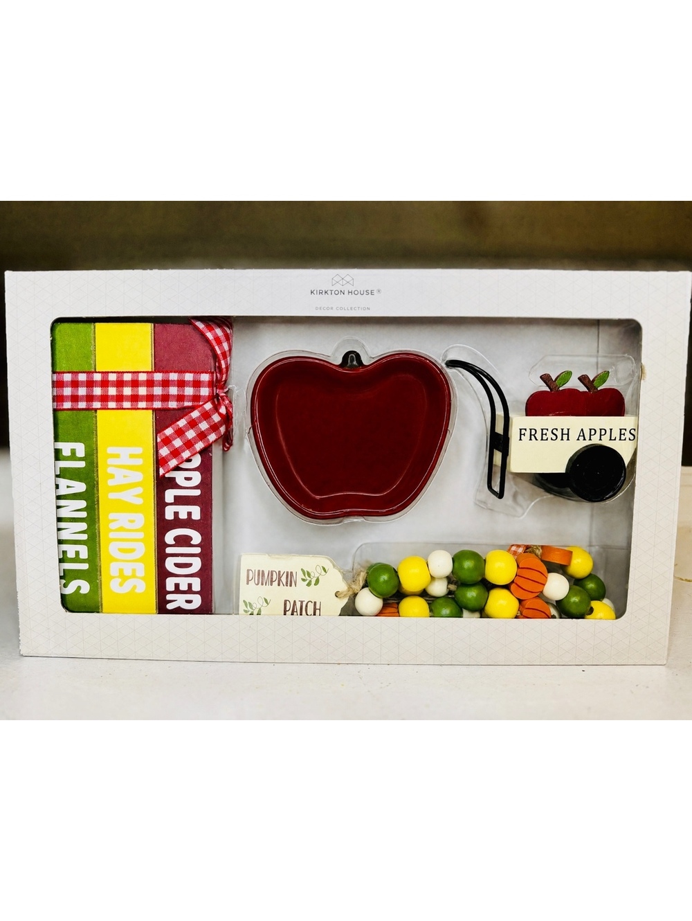 Kirkton House Fall Tiered Tray Set NIB - Apple Cider, Hay Rides, Wagon Aldi
